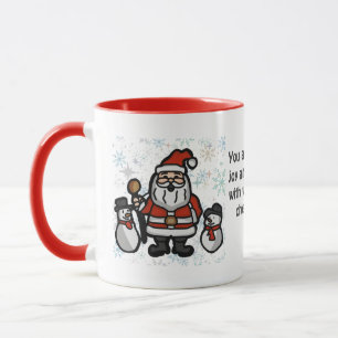 Minimalist Santa and Penguins in snowy holiday  Mug