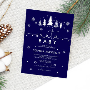 Minimalist Santa Baby Shower Invitation V2