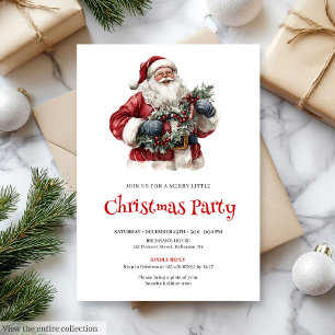 Minimalist Santa Claus Custom Holiday Dinner   Invitation