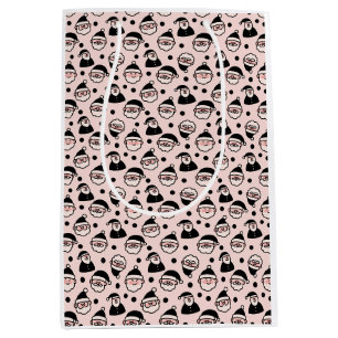 Minimalist Santa Face Christmas Medium Gift Bag