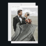 Minimalist Save the Date<br><div class="desc">This modern photo wedding save the date flat card has a clean, minimalist design. The front features a single photo paired with a stylish font. On the back, I've included the date and location. I've set the background as transparent, so that the colour of the paper will serve as the...</div>