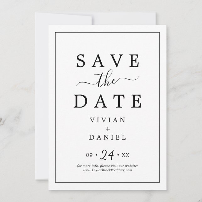 Minimalist Save the Date Announcement Card (Front)