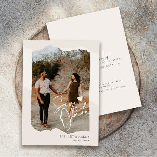 Minimalist Save The Date, Boho Photo Wedding Save The Date