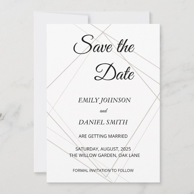 Minimalist Save the Date Card (Front)