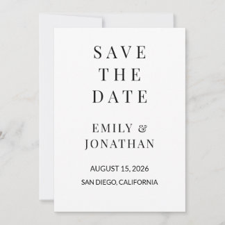 Minimalist Save the Date Card – Elegant Custom 5x7