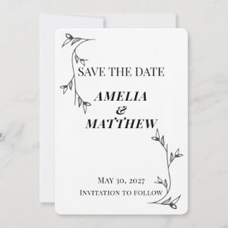 Minimalist Save the Date Card, Modern Aesthetic