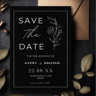 Minimalist Save the Date Card, Modern Wedding Invitation