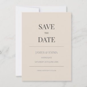 Minimalist Save the Date Card Soft Latte