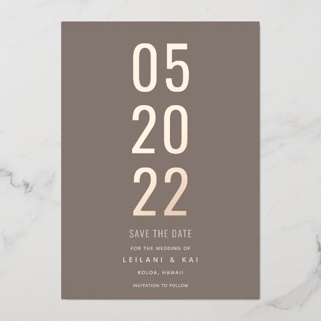 Minimalist Save the Date Chocolate (Front)