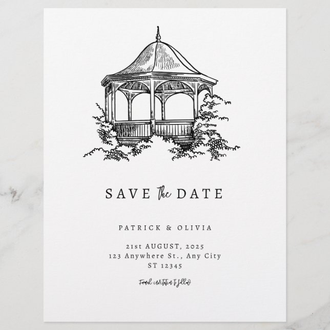 Minimalist Save The Date Elegant Wedding  Flyer (Front)