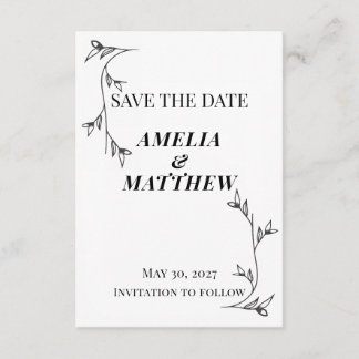 Minimalist Save the Date Enclosure Card