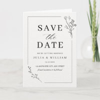 Minimalist Save the Date Floral Modern Wedding