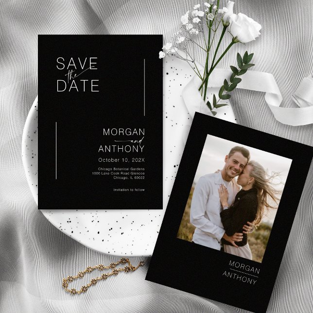 Minimalist Save the Date Photo Black White (Creator Uploaded)