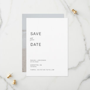 Minimalist Save the Date Photo Simple Elegant