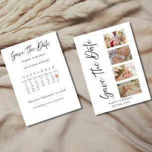 Minimalist Save The Date Wedding Card With photos