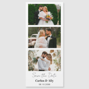 Minimalist Save The Date Wedding Photo Card Magnet