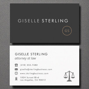 Minimalist Scales of Justice Attorney at Law  Business Card