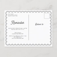 Minimalist scalloped border RSVP reminder card