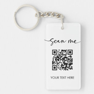 Minimalist Scan Me QR Code Logo Business Card Key Ring