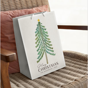 Minimalist Scandi Scandinavian Christmas Tree Medium Gift Bag