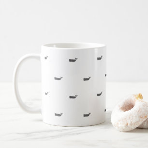 Minimalist Scandi Whale Pattern Coffee Mug