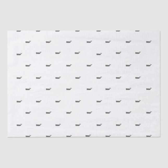 Minimalist Scandi Whale Pattern  Tissue Paper (Front)