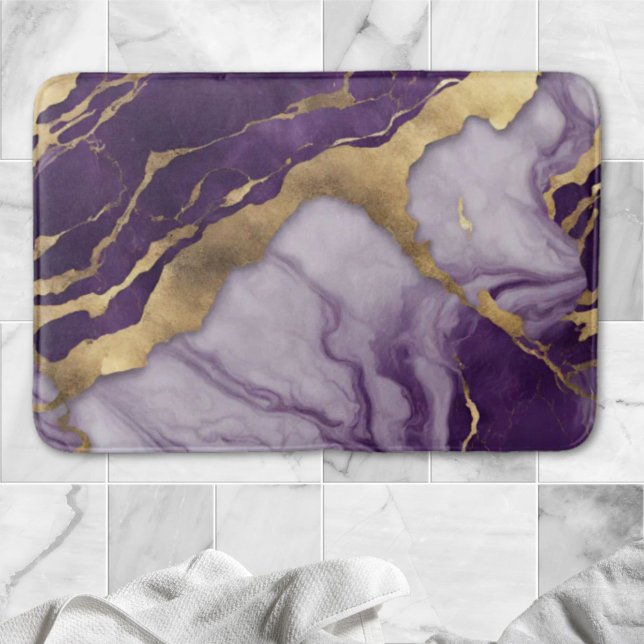 Minimalist Scandinavian Chic Lilac Purple Marble Bath Mat (Minimalist Scandinavian Chic Lilac Purple Marble Bath Mat)