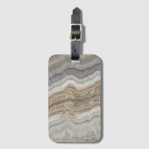 minimalist scandinavian granite brown grey marble luggage tag