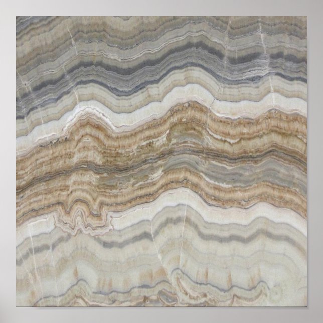 minimalist scandinavian granite brown grey marble poster (Front)