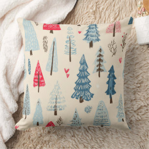 Minimalist Scandinavian Tree Forest Pattern Cushion