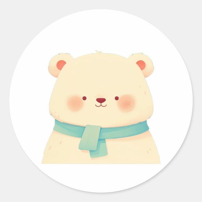 Minimalist Scarf Bear Book Label (Front)