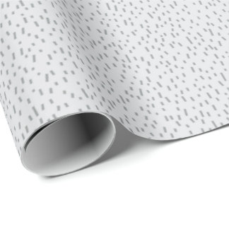Minimalist Scattered Grey Dashes Wrapping Paper
