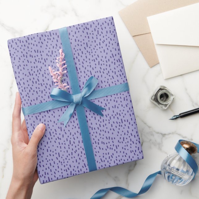 Minimalist Scattered Purple Dashes Wrapping Paper (Gifting)