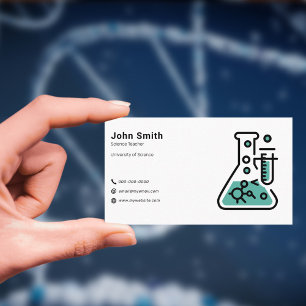 Minimalist Science Teacher Business Card