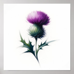Minimalist Scottish Thistle  Poster