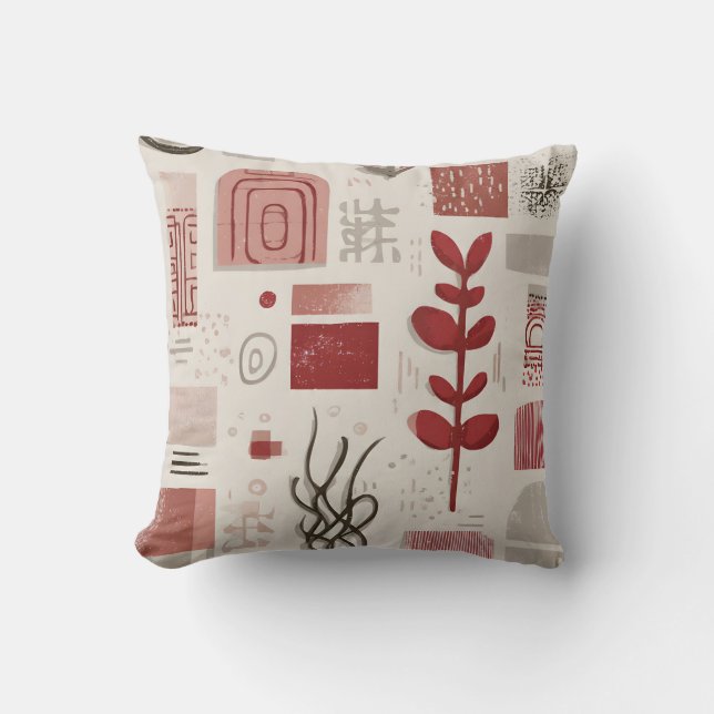 minimalist scribble ornaments cushion (Front)