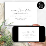 Minimalist Script 2024 Graduation Save The Date<br><div class="desc">Minimalist Script 2024 Graduation Save The Date. Available digitally and printed. An informal set typography in black for the main heading Save the Date  complementing the rest of the text which you can easily personalise.</div>