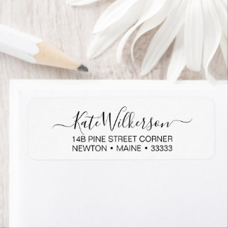 Minimalist Script Address Return Address Label