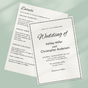Minimalist Script All-in-One Wedding Invitation