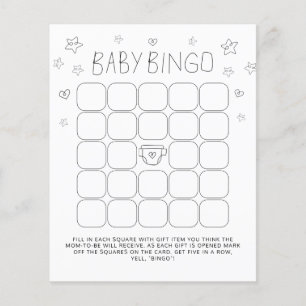 Minimalist Script Baby Bingo Baby Shower Game