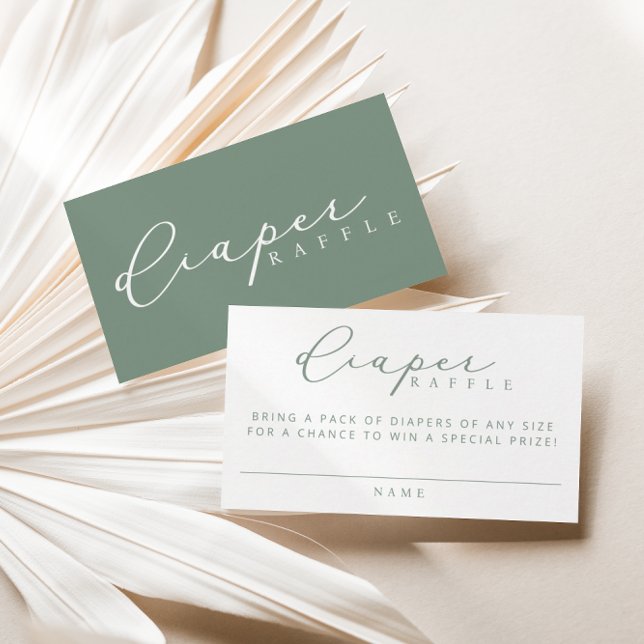 Minimalist Script Baby Shower Diaper Raffle Cards (Creator Uploaded)