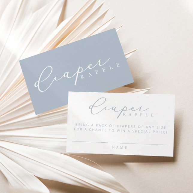Minimalist Script Baby Shower Diaper Raffle Cards (Creator Uploaded)