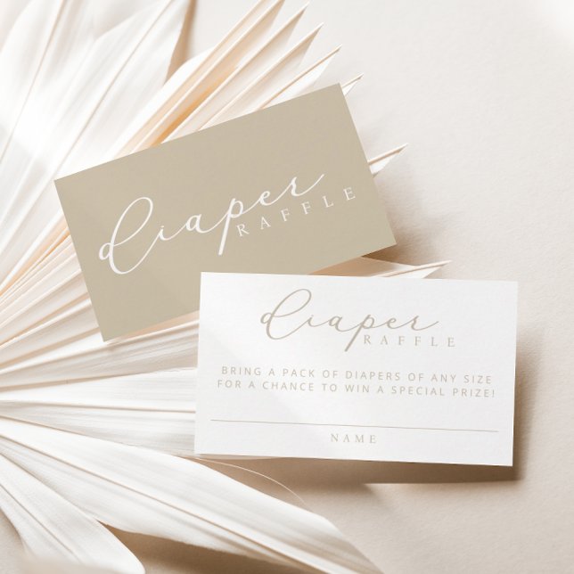 Minimalist Script Baby Shower Diaper Raffle Cards (Creator Uploaded)
