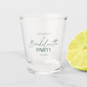 Minimalist script Bachelorette bridesmaid gift Shot Glass