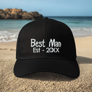 Minimalist Script Best Man Groom Team Gifts Embroidered Hat
