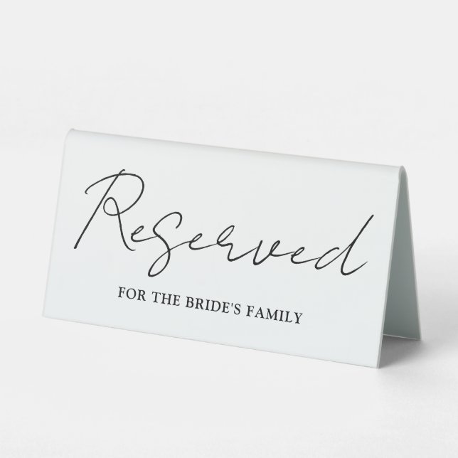 Minimalist Script Black And White Reserved (Back)