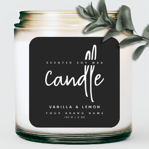 Minimalist script black product label sticker