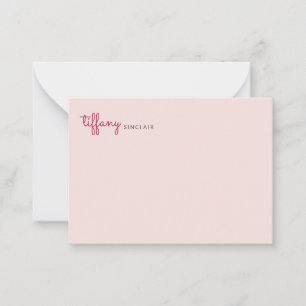 Minimalist Script Blush Pink Modern Chic Custom Card