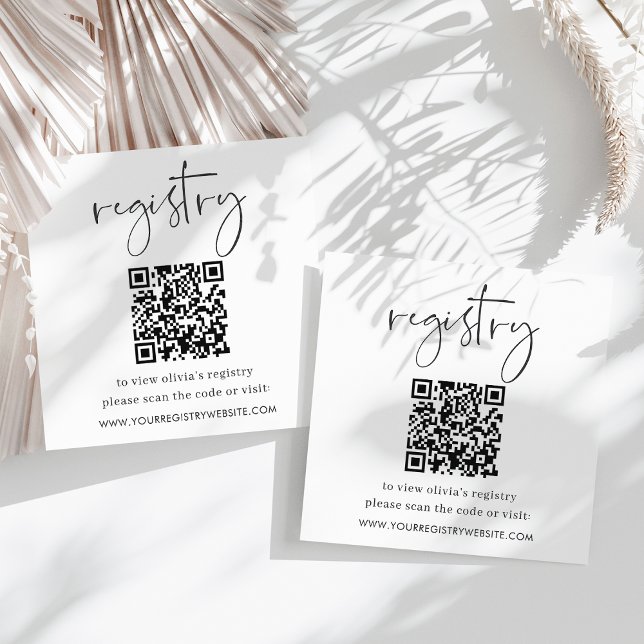 Minimalist Script Bridal or Baby Shower Registry Enclosure Card (Creator Uploaded)