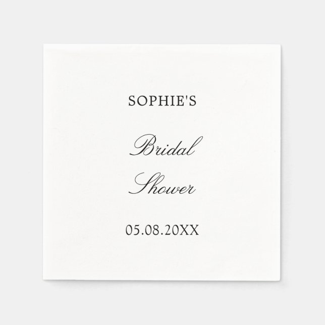 Minimalist Script Bridal Shower Napkins (Front)